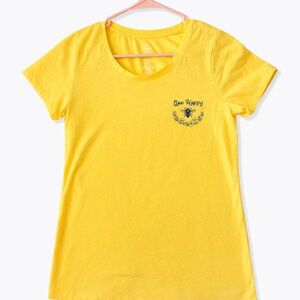 Bee Happy Yellow Graphic Tee